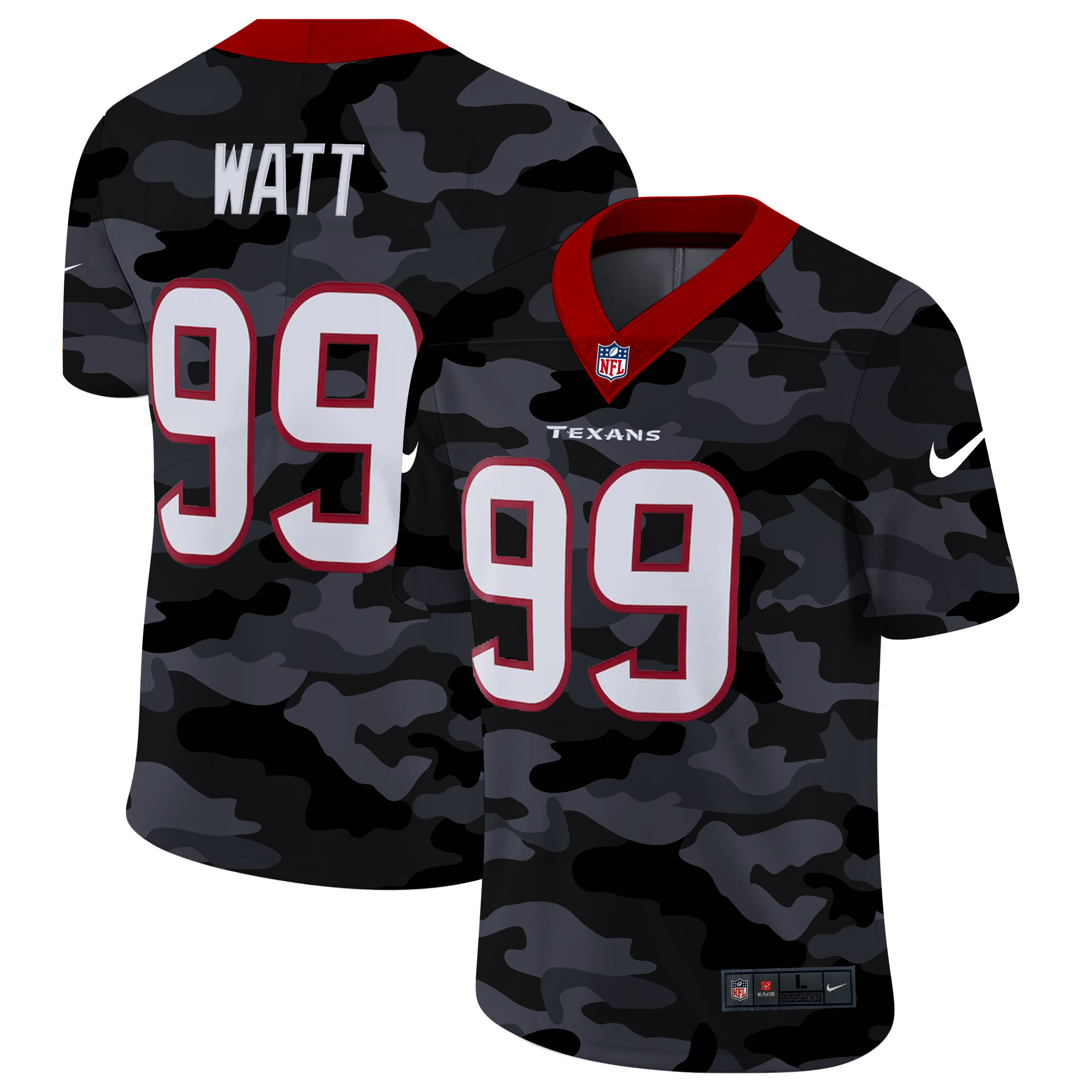 Men's Houston Texans #99 J.J. Watt 2020 Camo Limited Stitched Jersey